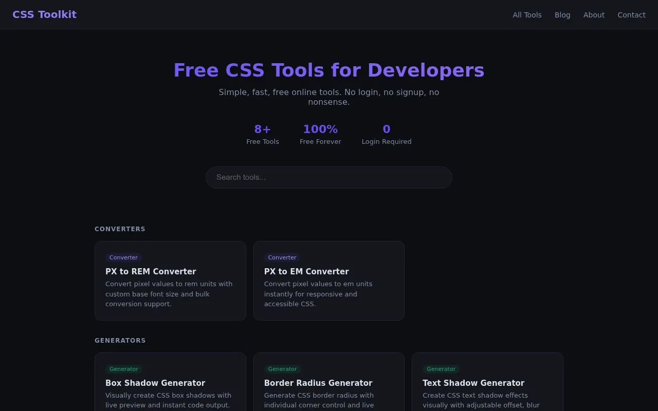 CSS Toolkit screenshot