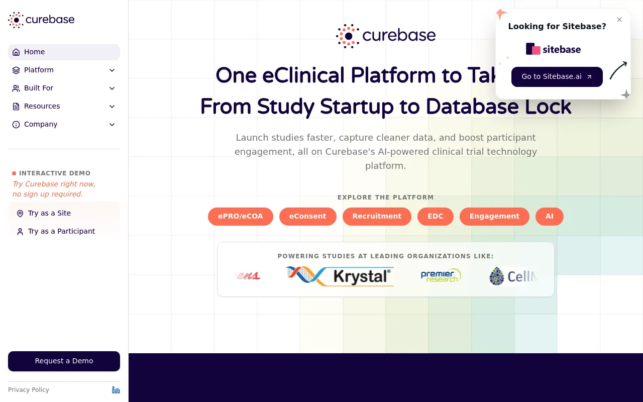 Curebase screenshot