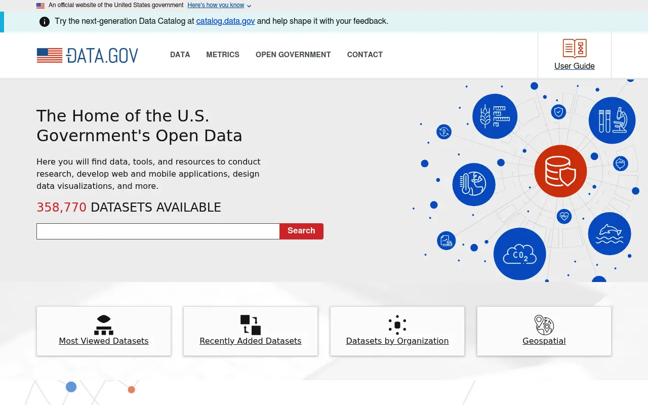 Data.gov screenshot