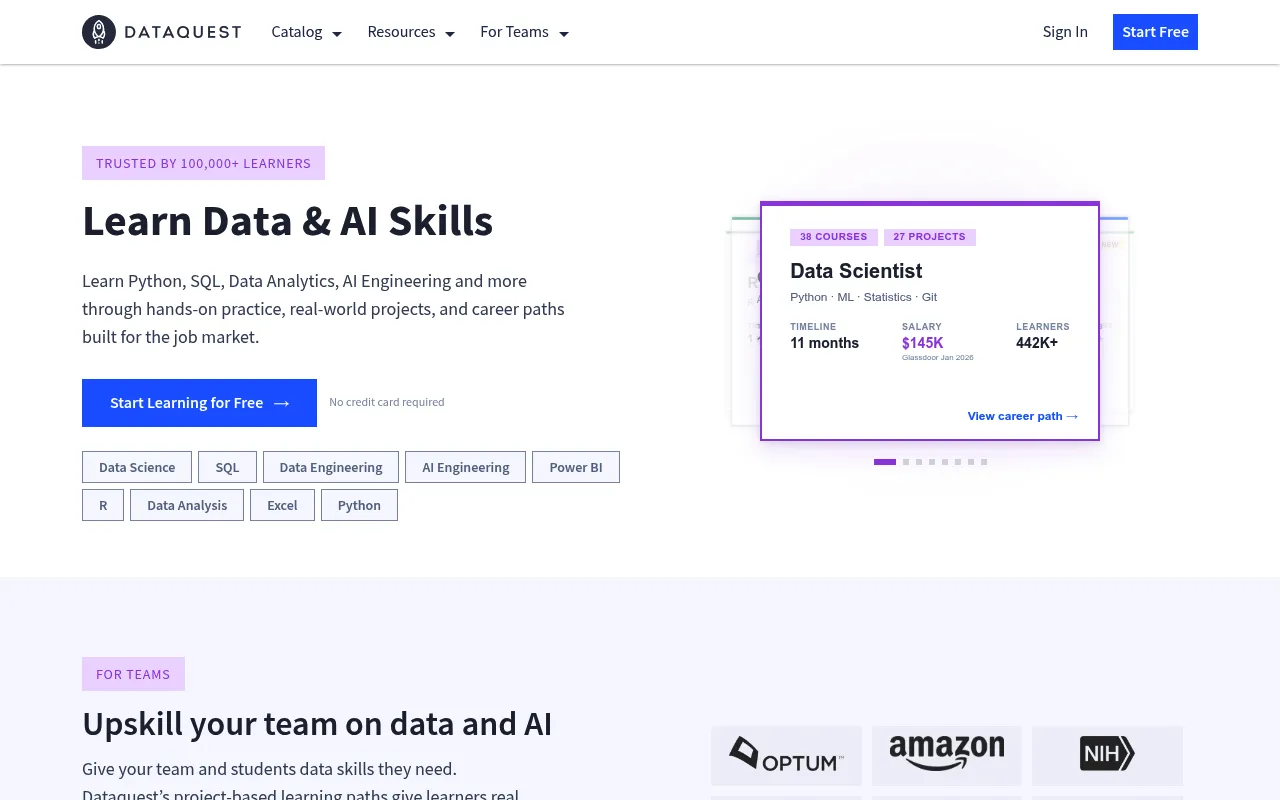 Dataquest screenshot