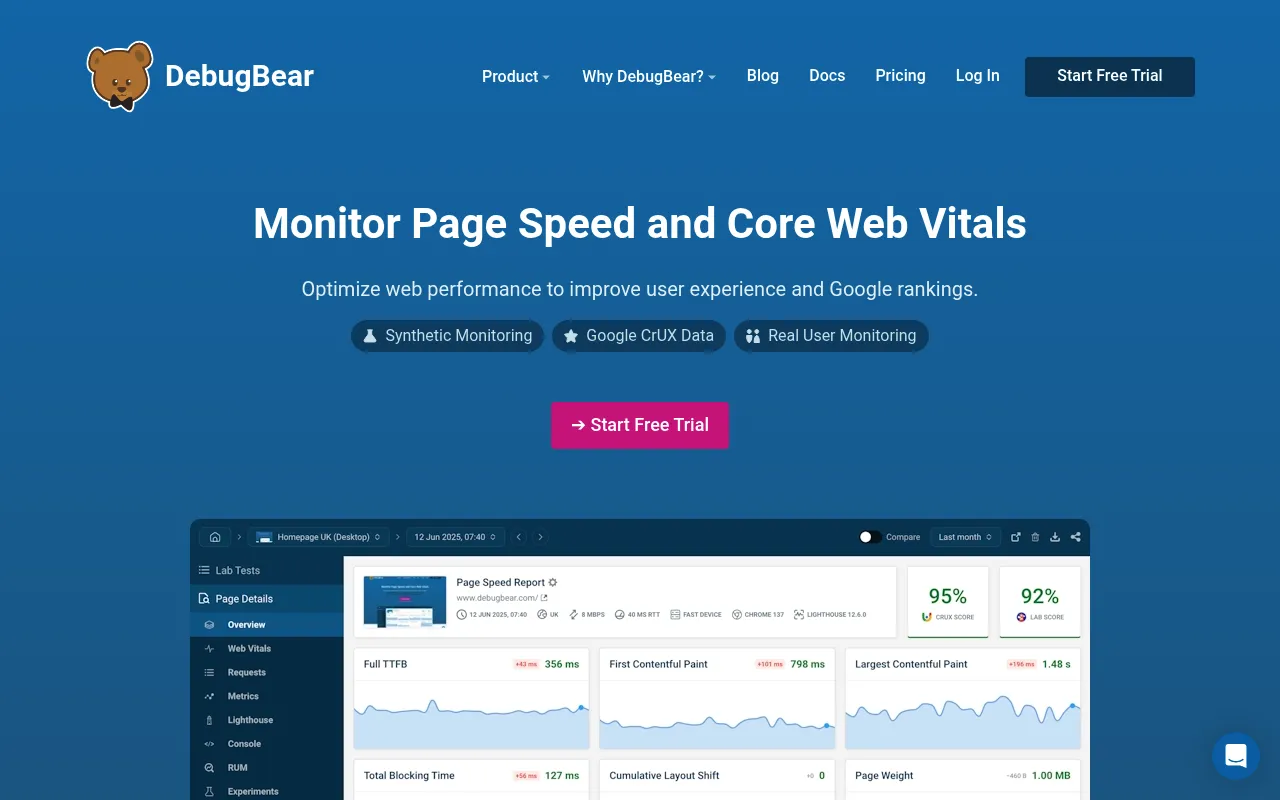DebugBear screenshot