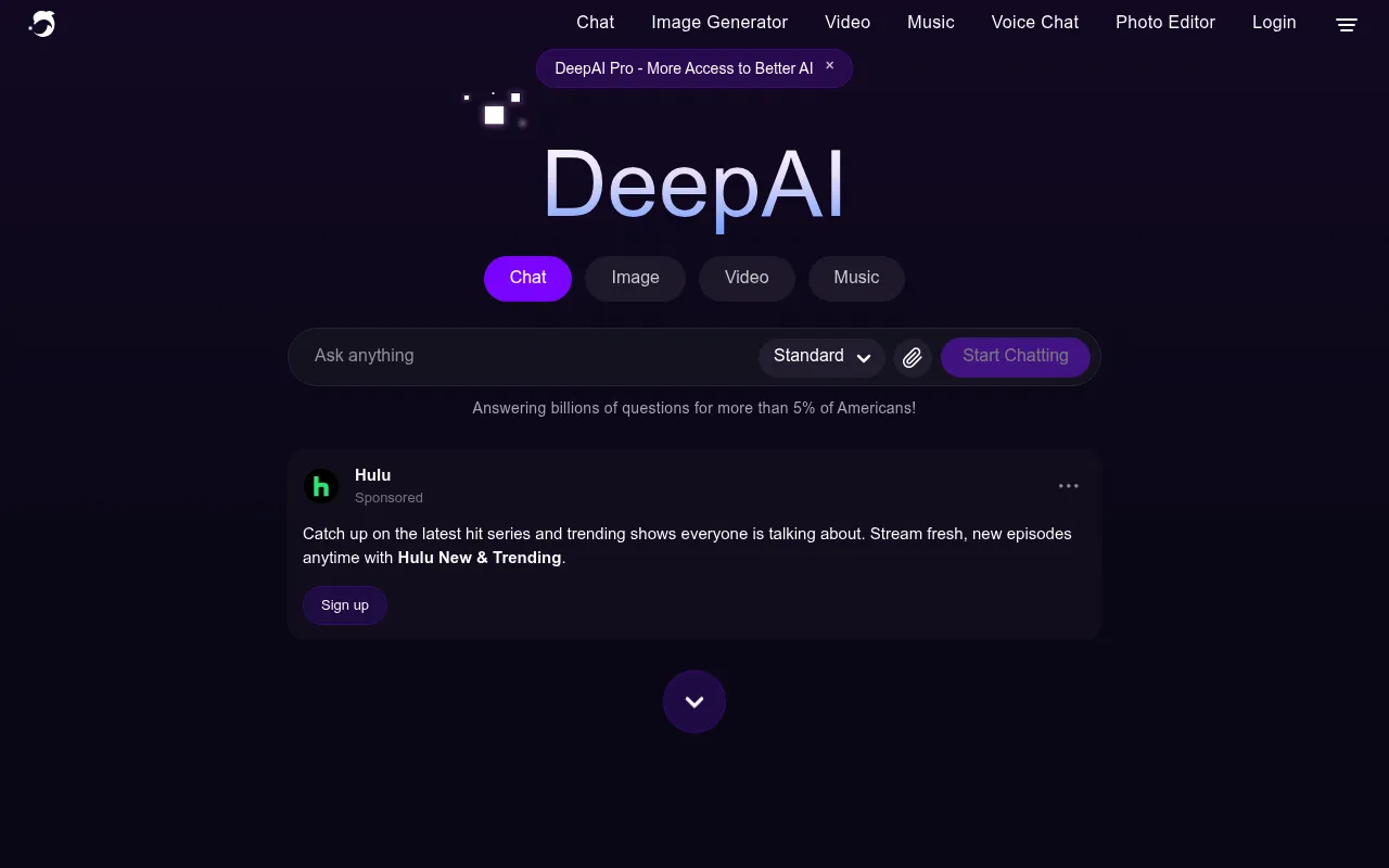 DeepAI screenshot