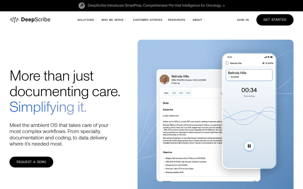 DeepScribe screenshot