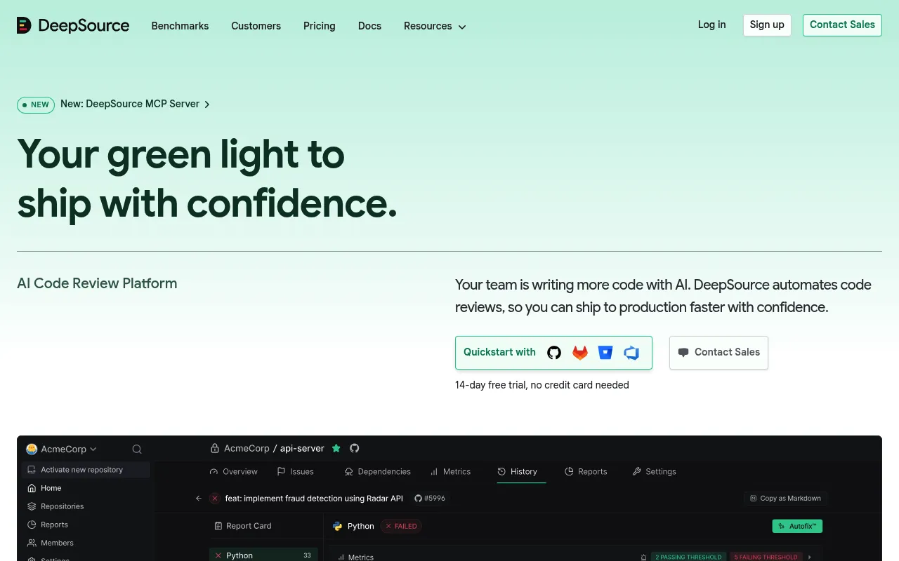 DeepSource screenshot
