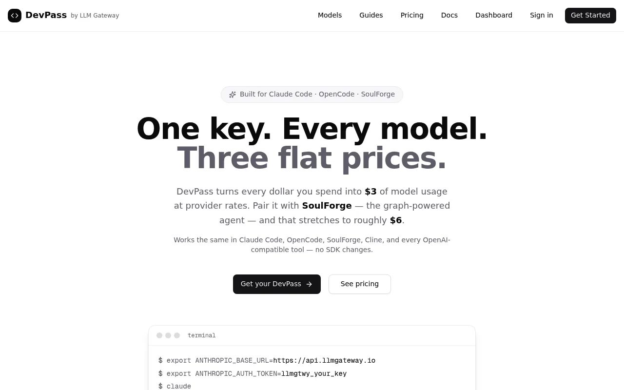 DevPass by LLM Gateway screenshot