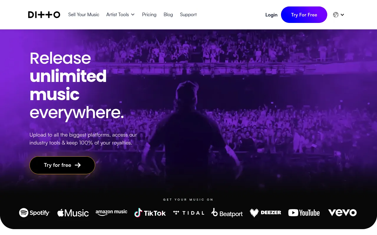 Ditto Music screenshot