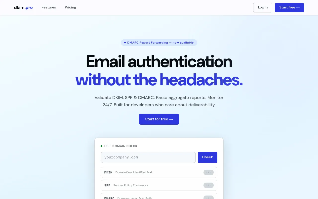 dkim.pro screenshot