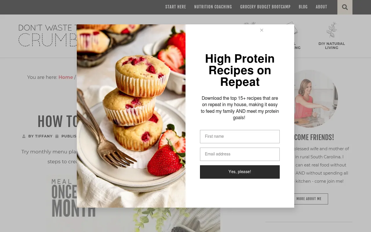 Don't Waste the Crumbs – Monthly Meal Planning screenshot