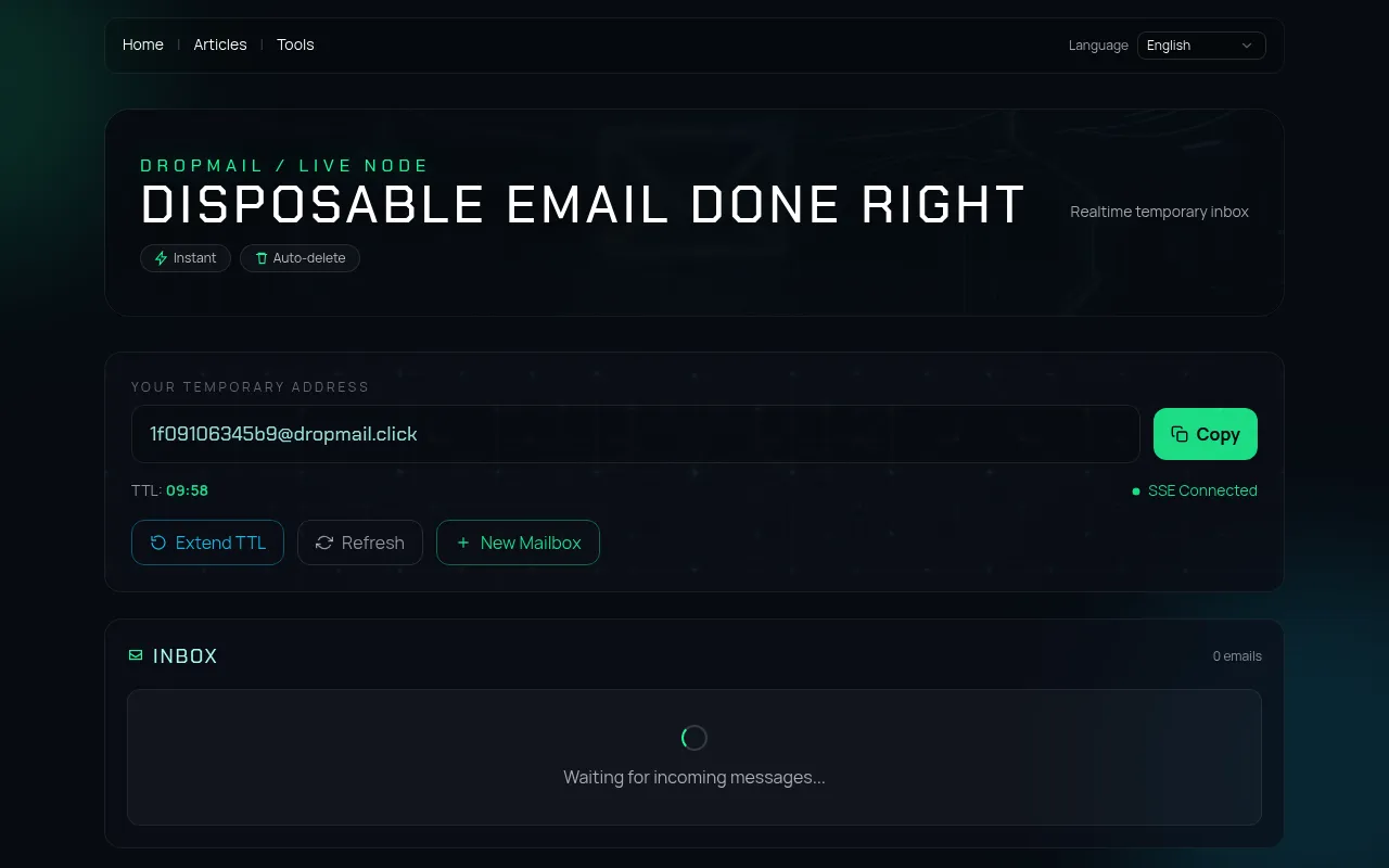 DropMail screenshot