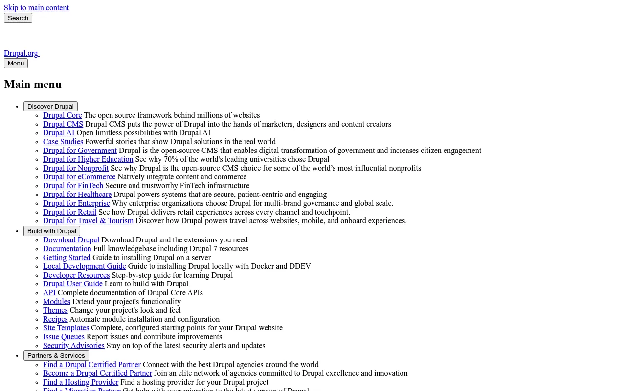 Drupal screenshot