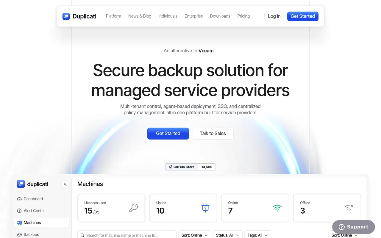 Duplicati screenshot