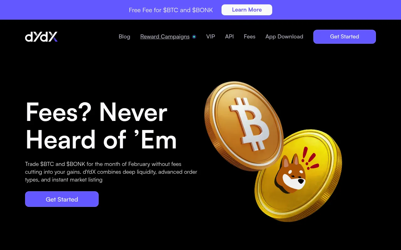 dYdX screenshot