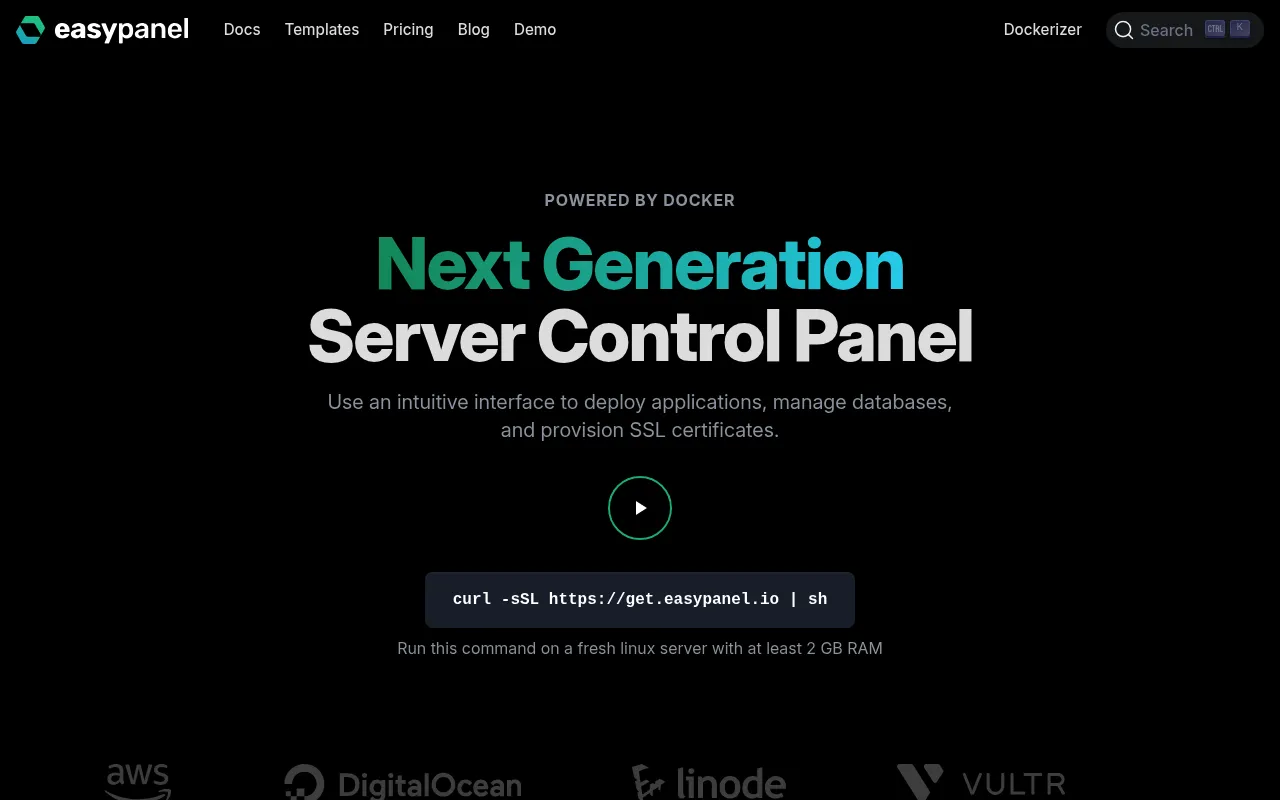 Easypanel screenshot