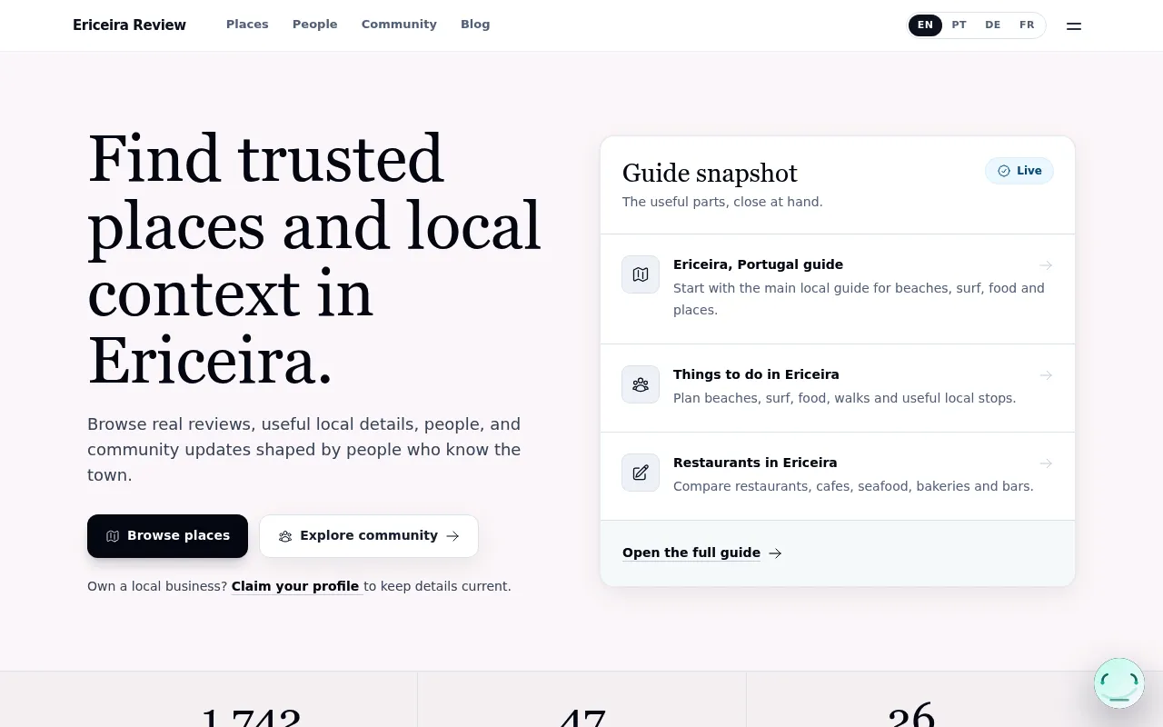 Ericeira Review screenshot