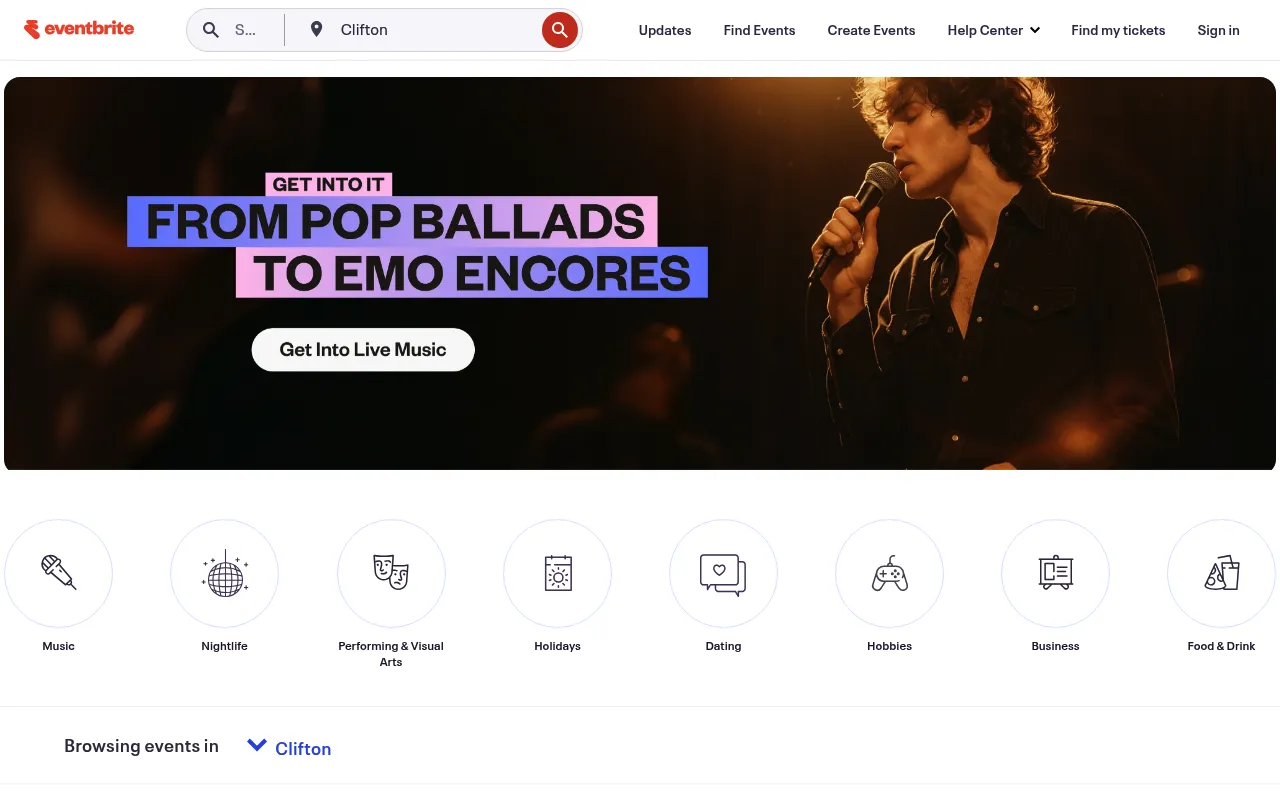 Eventbrite screenshot