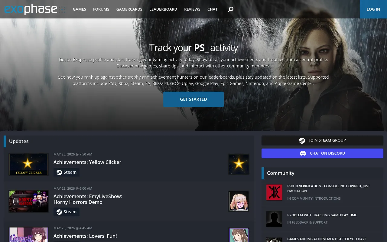 Exophase screenshot