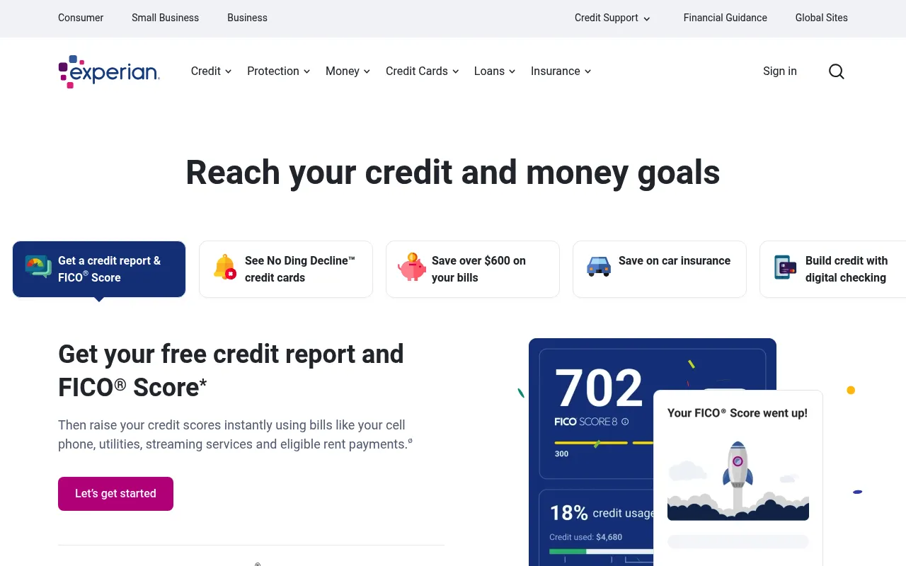 Experian screenshot