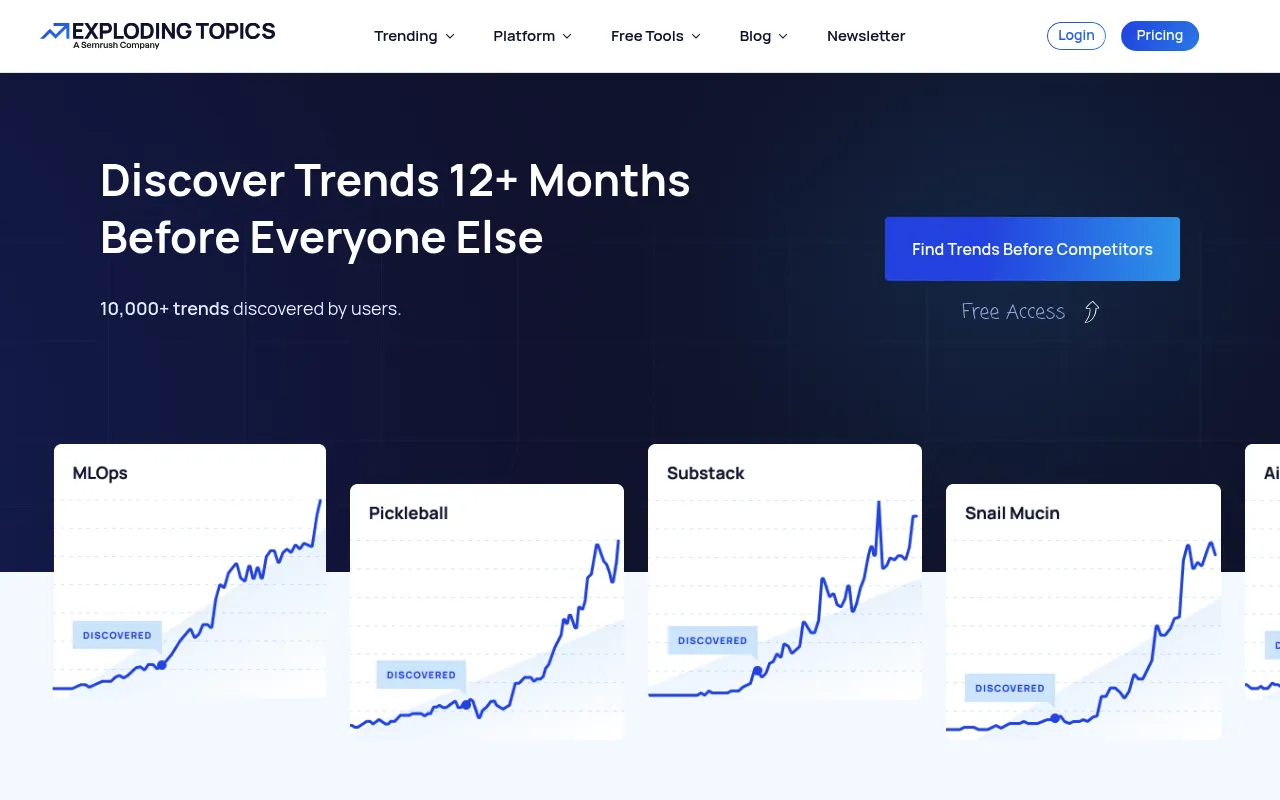 Exploding Topics screenshot