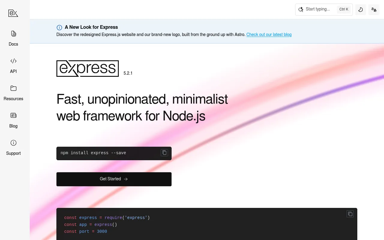 Express.js screenshot