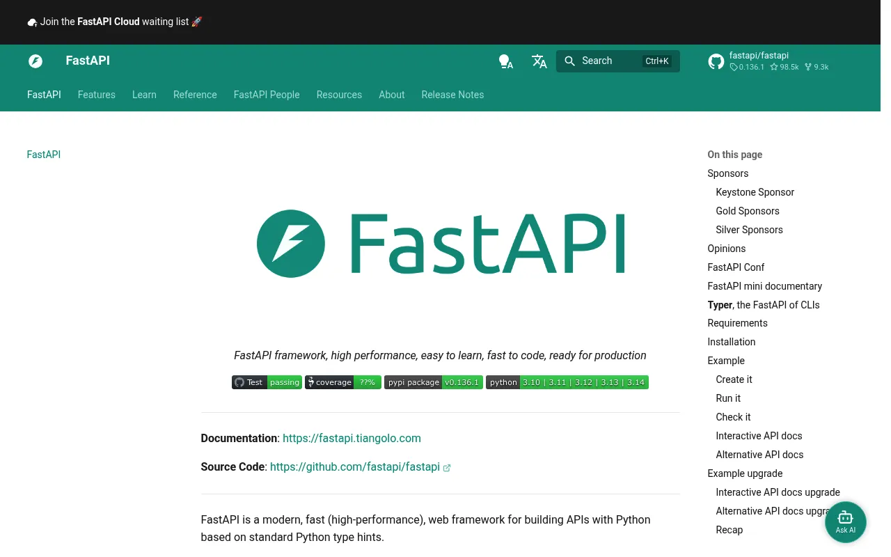 FastAPI screenshot