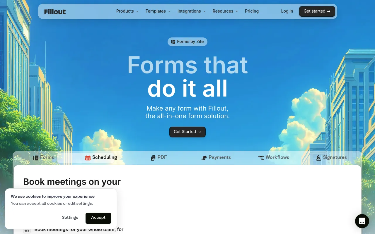 Fillout screenshot