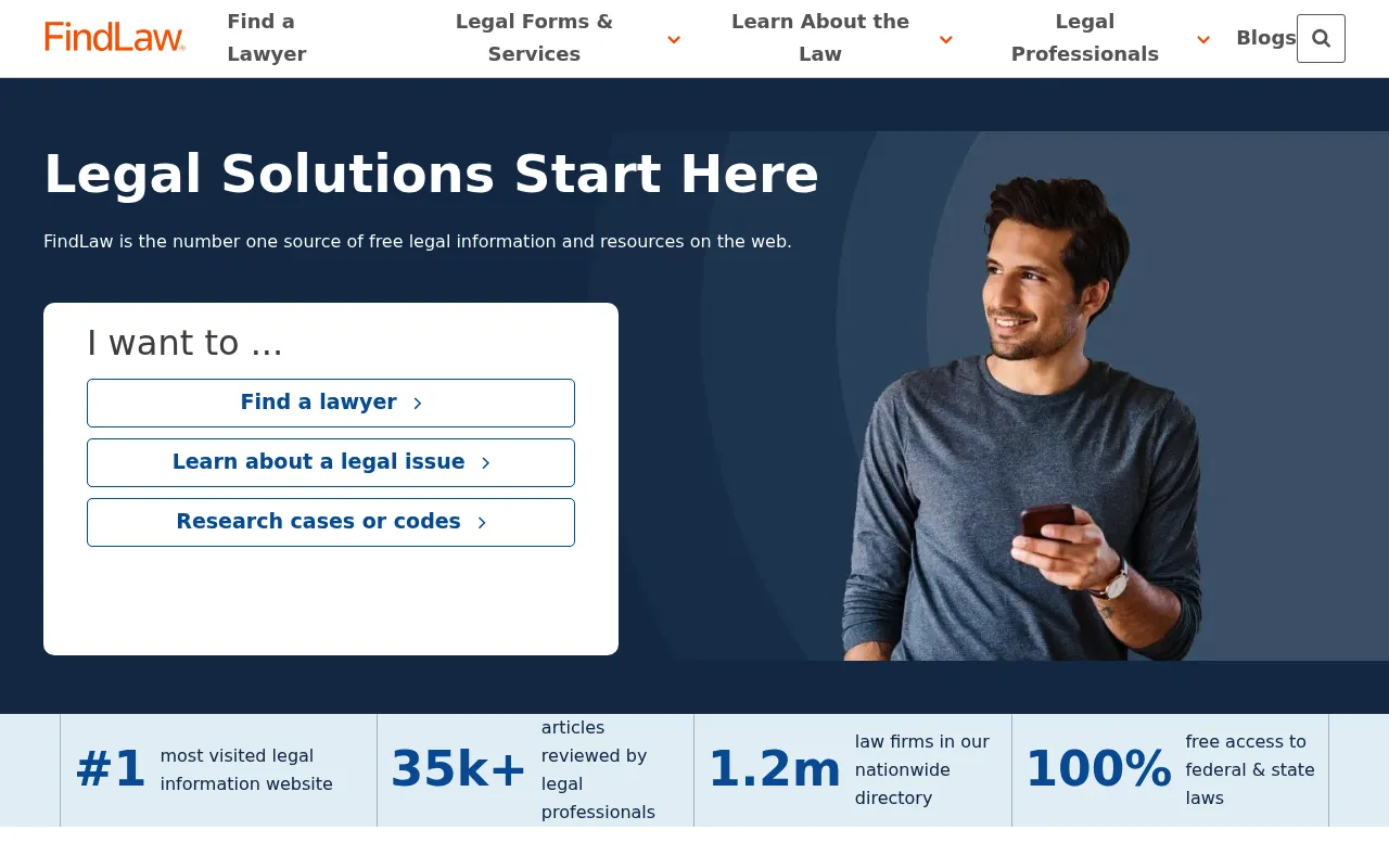 FindLaw screenshot