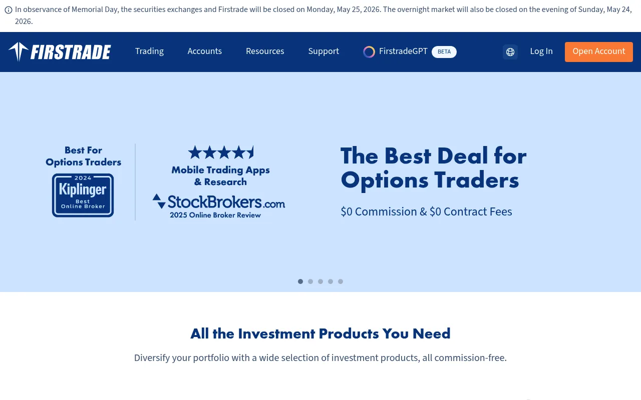 Firstrade Securities screenshot