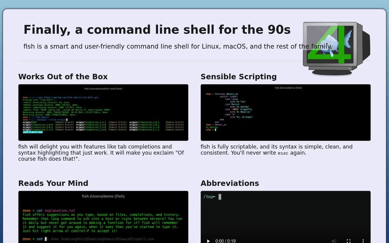 fish shell screenshot