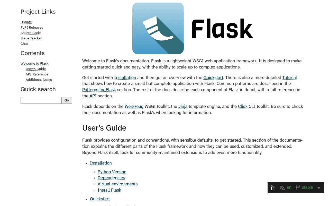 Flask screenshot
