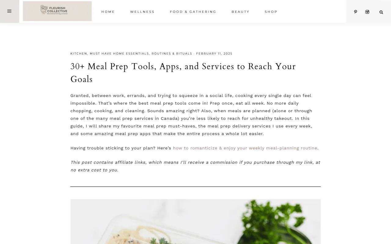 Fleurish Collective Meal Prep Guide screenshot
