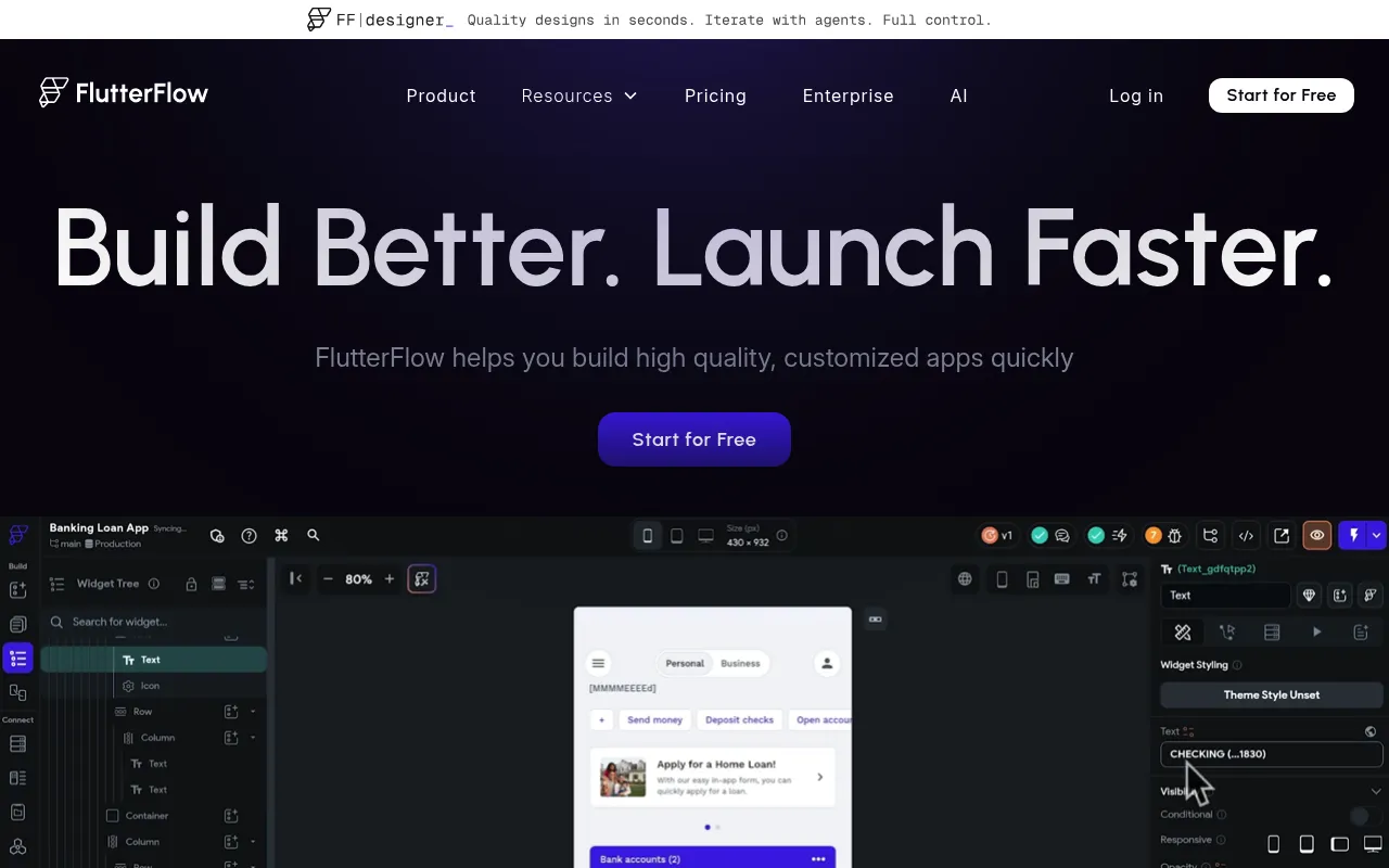 FlutterFlow screenshot