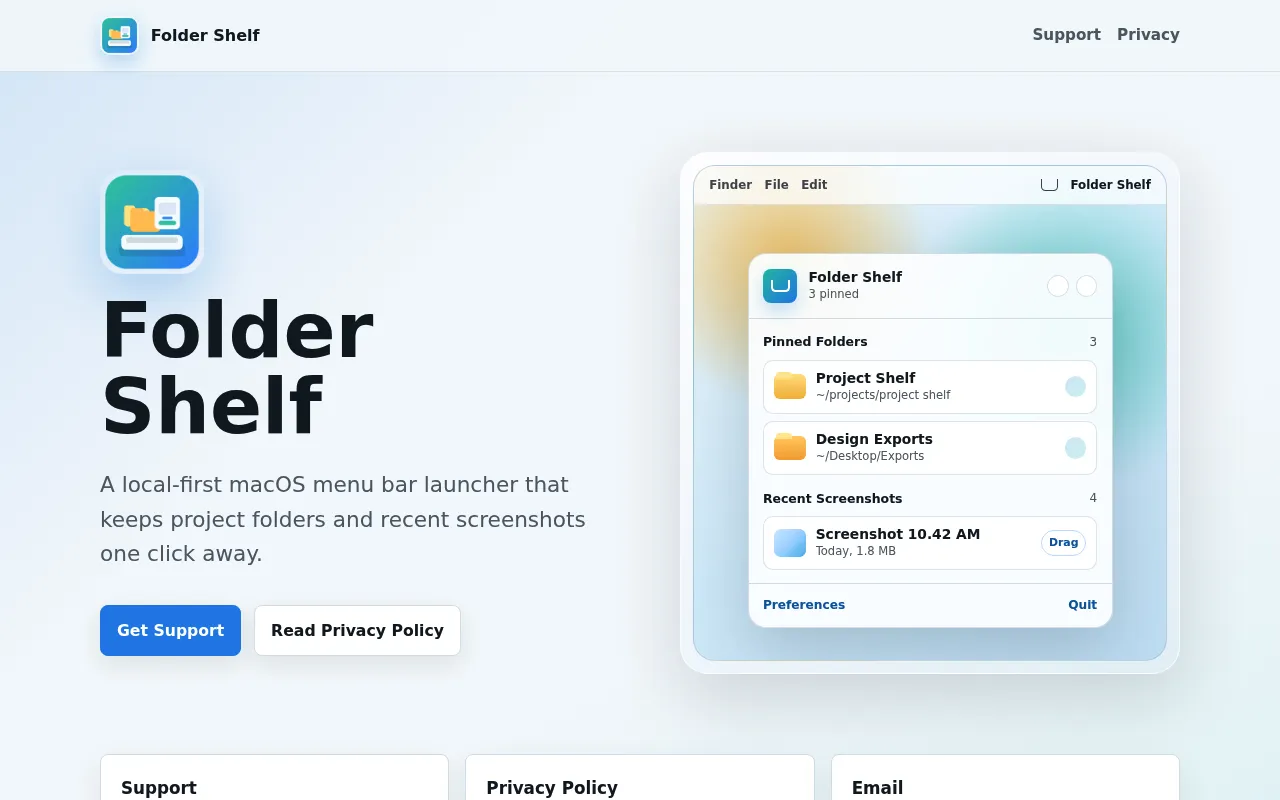 Folder Shelf screenshot