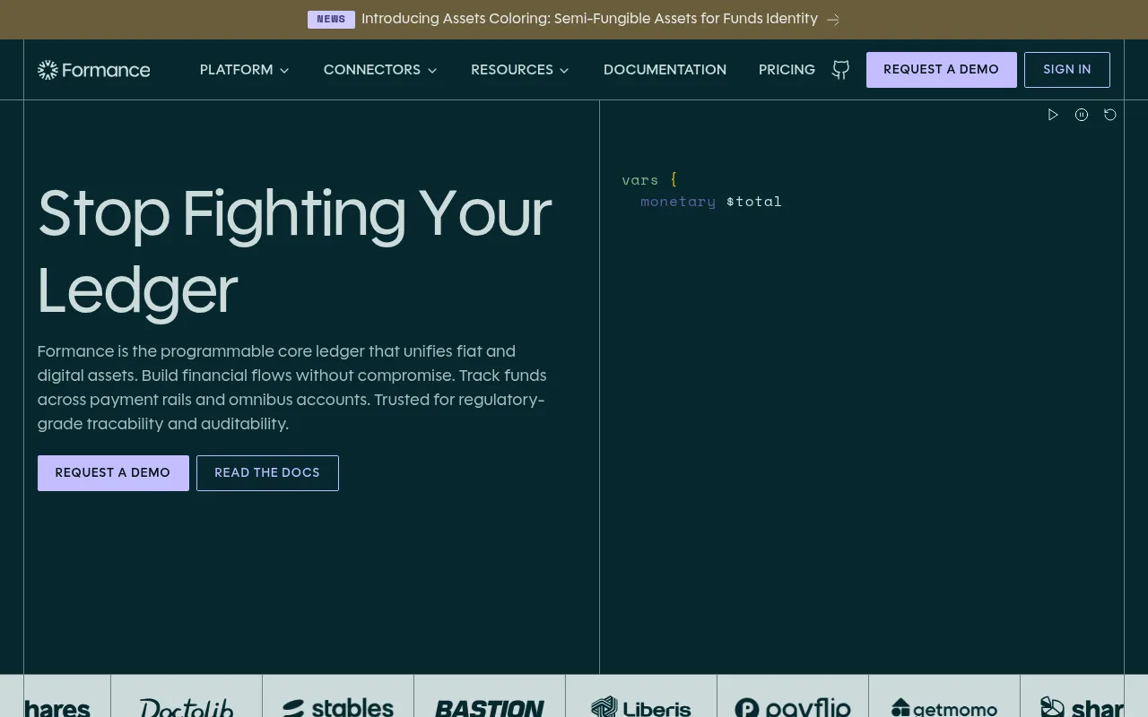 Formance screenshot