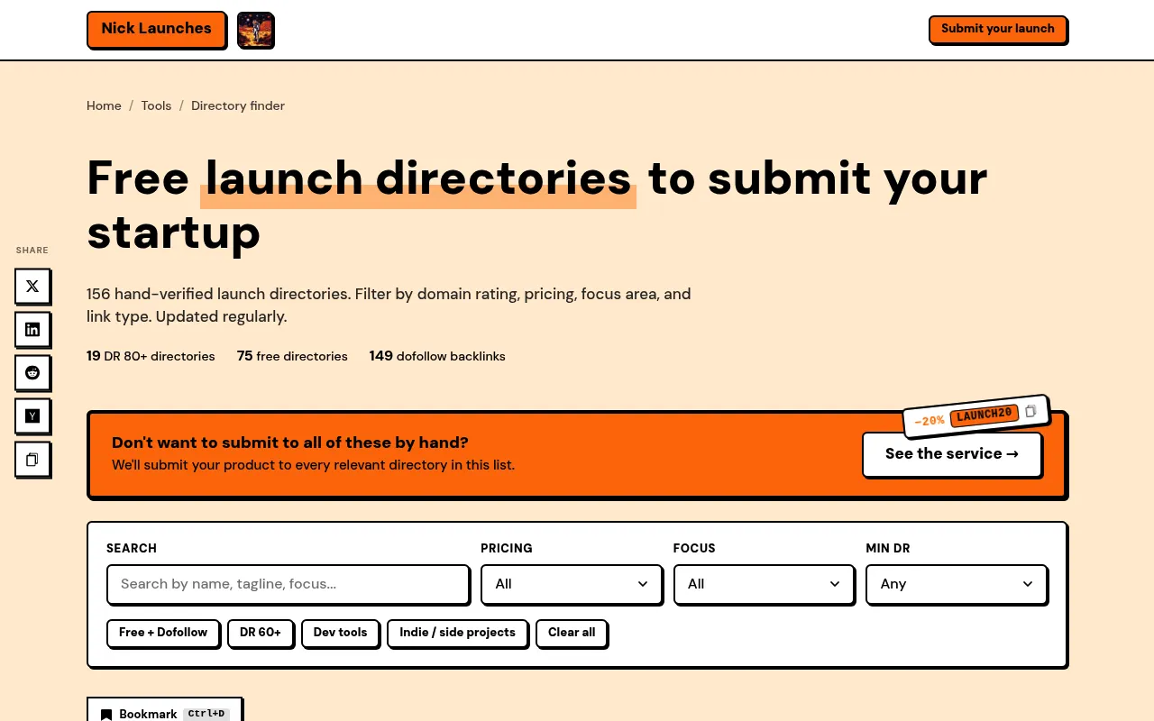 Free Launch Directory Finder screenshot