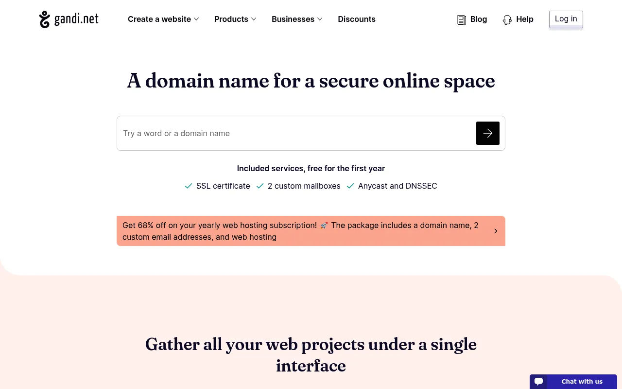 Gandi.net screenshot