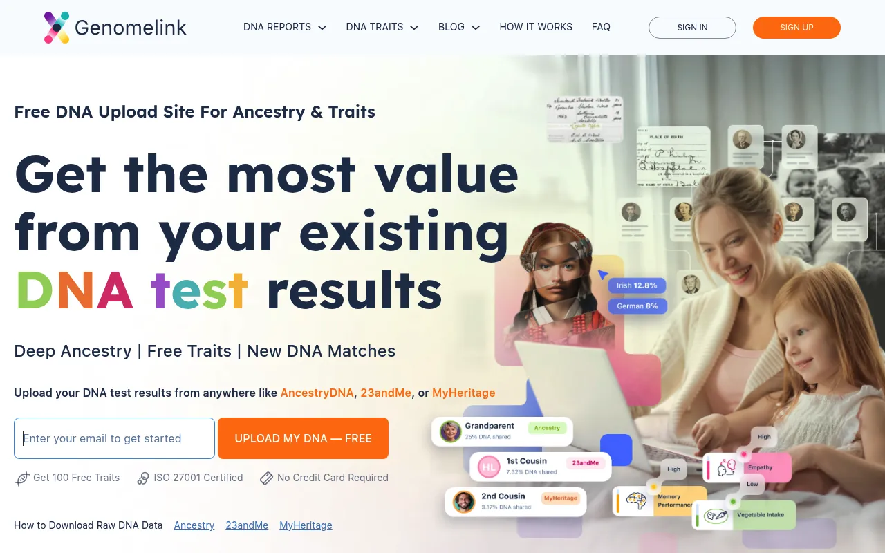 Genomelink screenshot