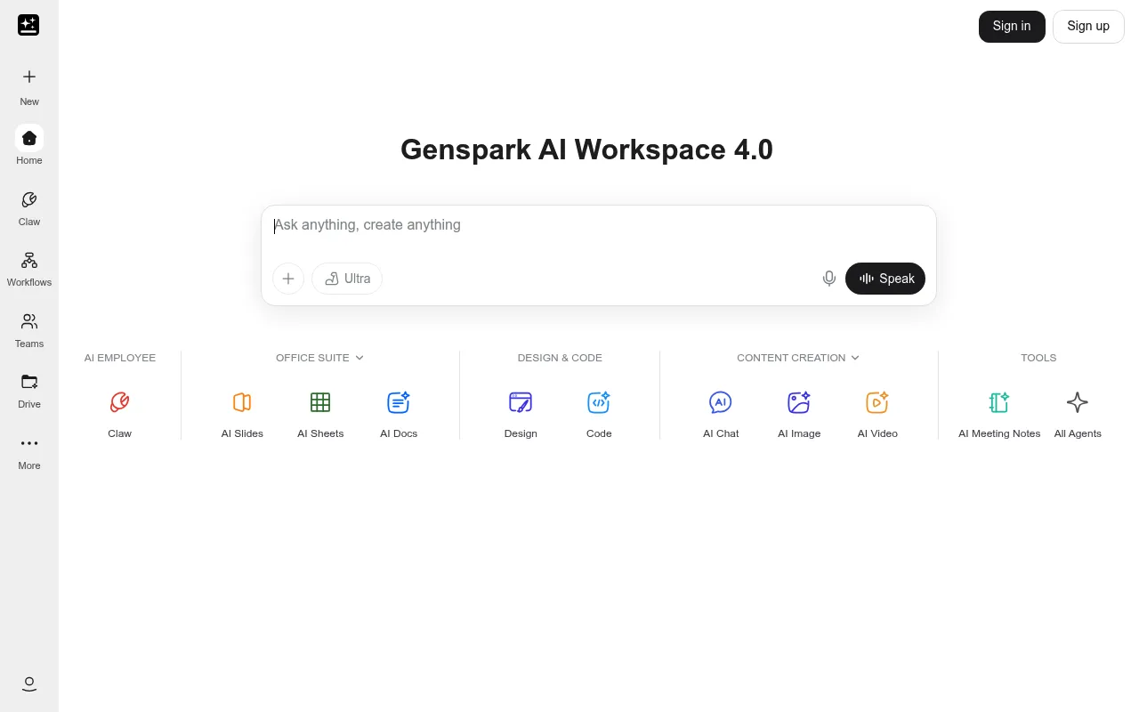 Genspark screenshot