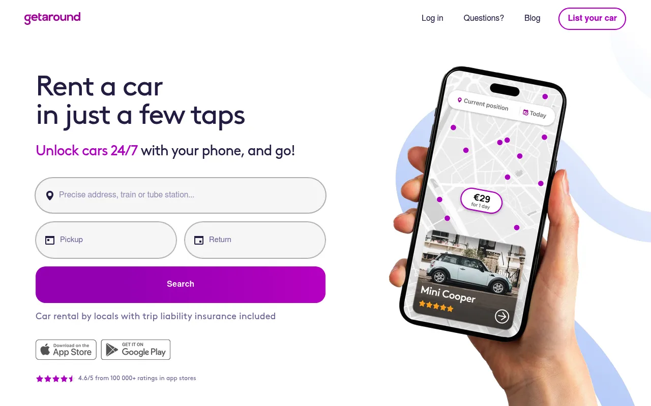 Getaround screenshot