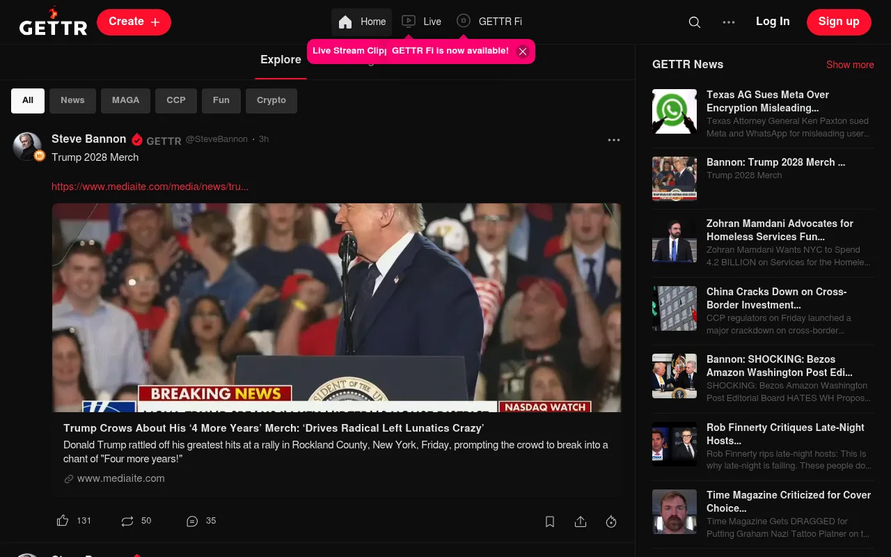 GETTR screenshot