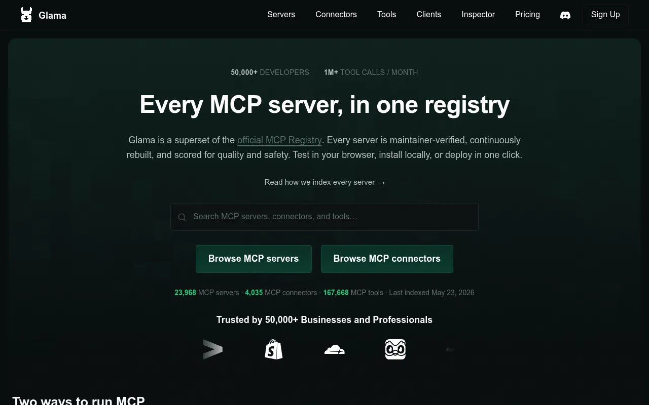 Glama screenshot