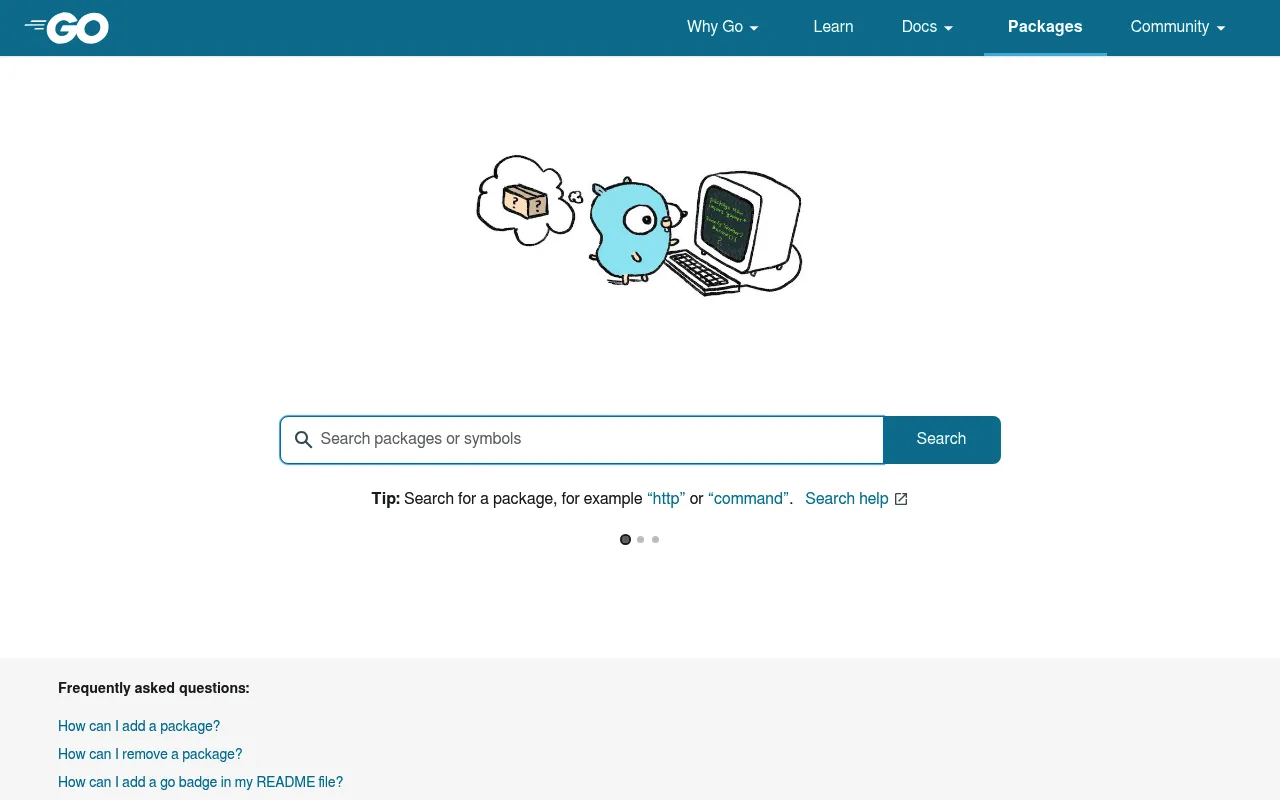 Go Packages screenshot
