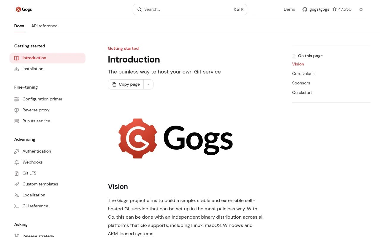 Gogs screenshot