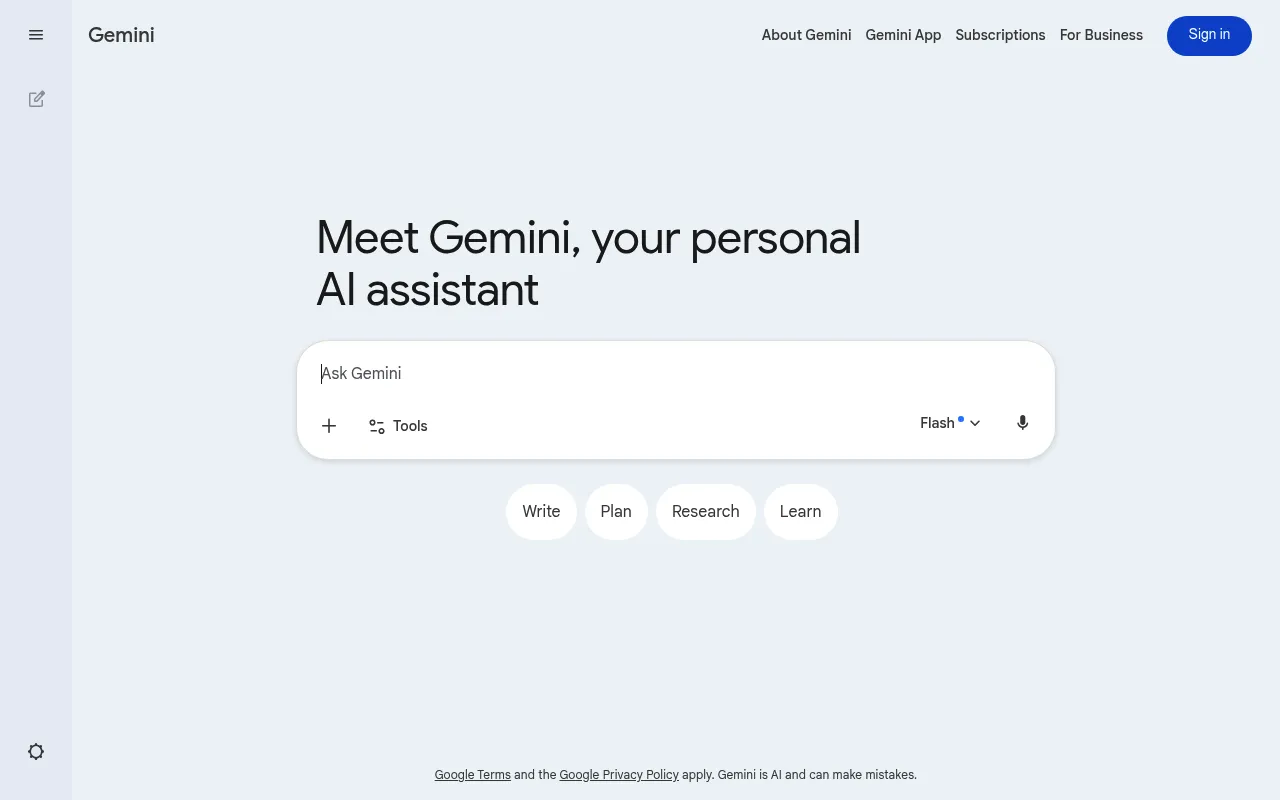 Google Gemini screenshot