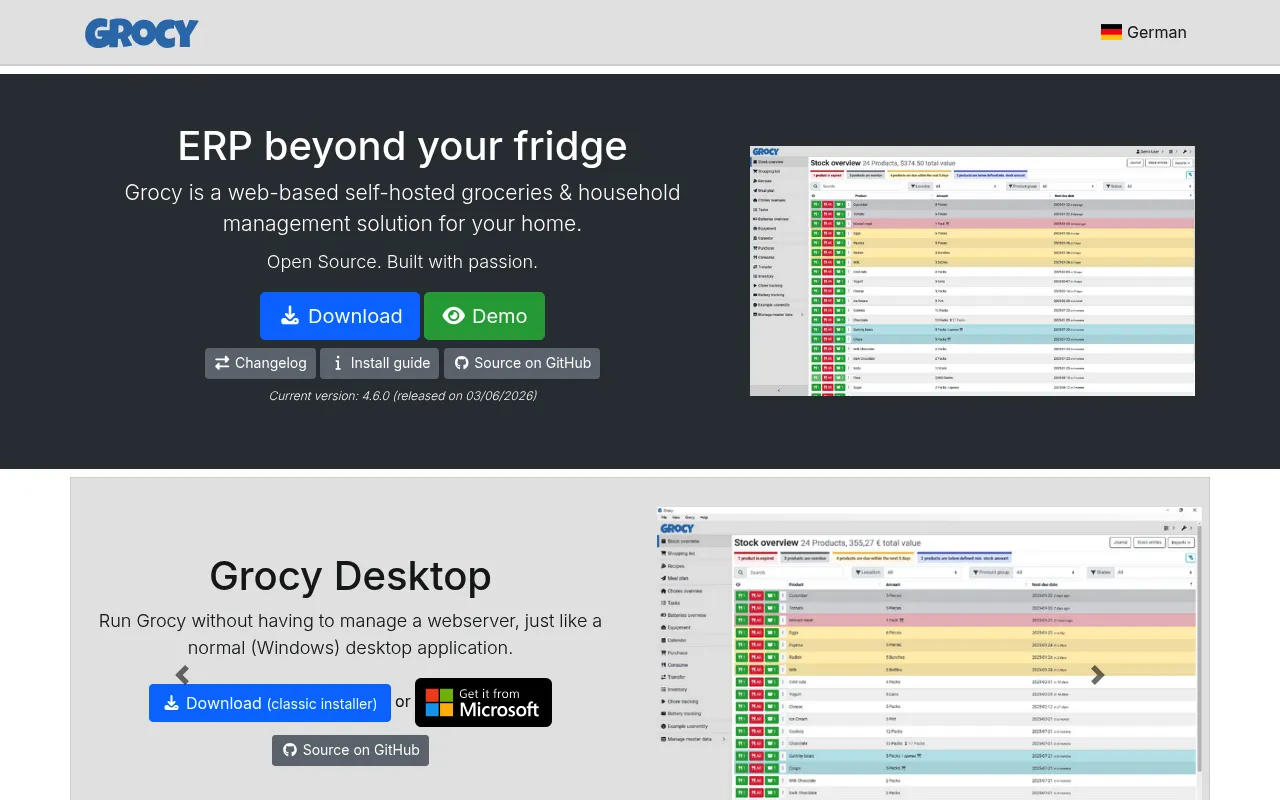Grocy screenshot
