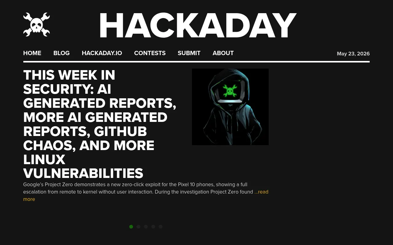 Hackaday screenshot