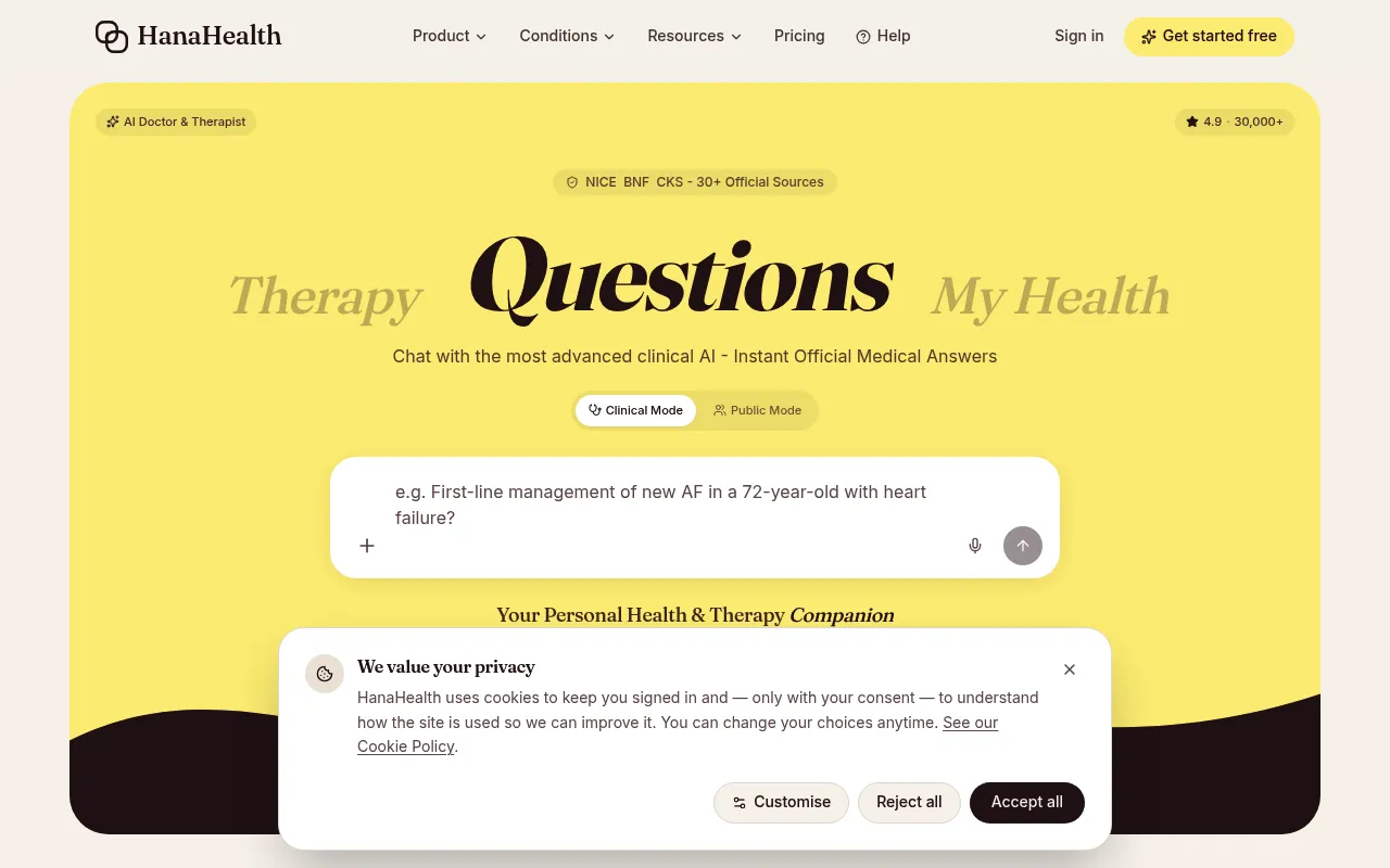 HanaHealth screenshot