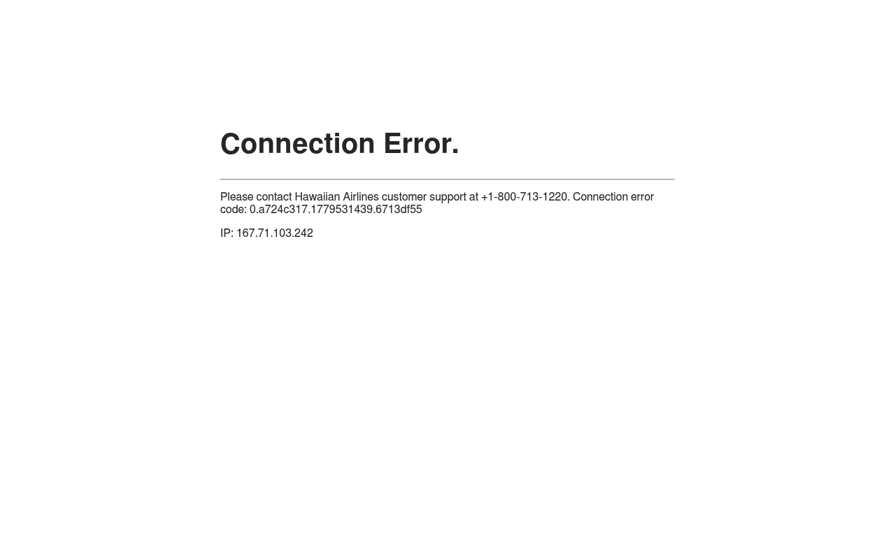 Hawaiian Airlines screenshot