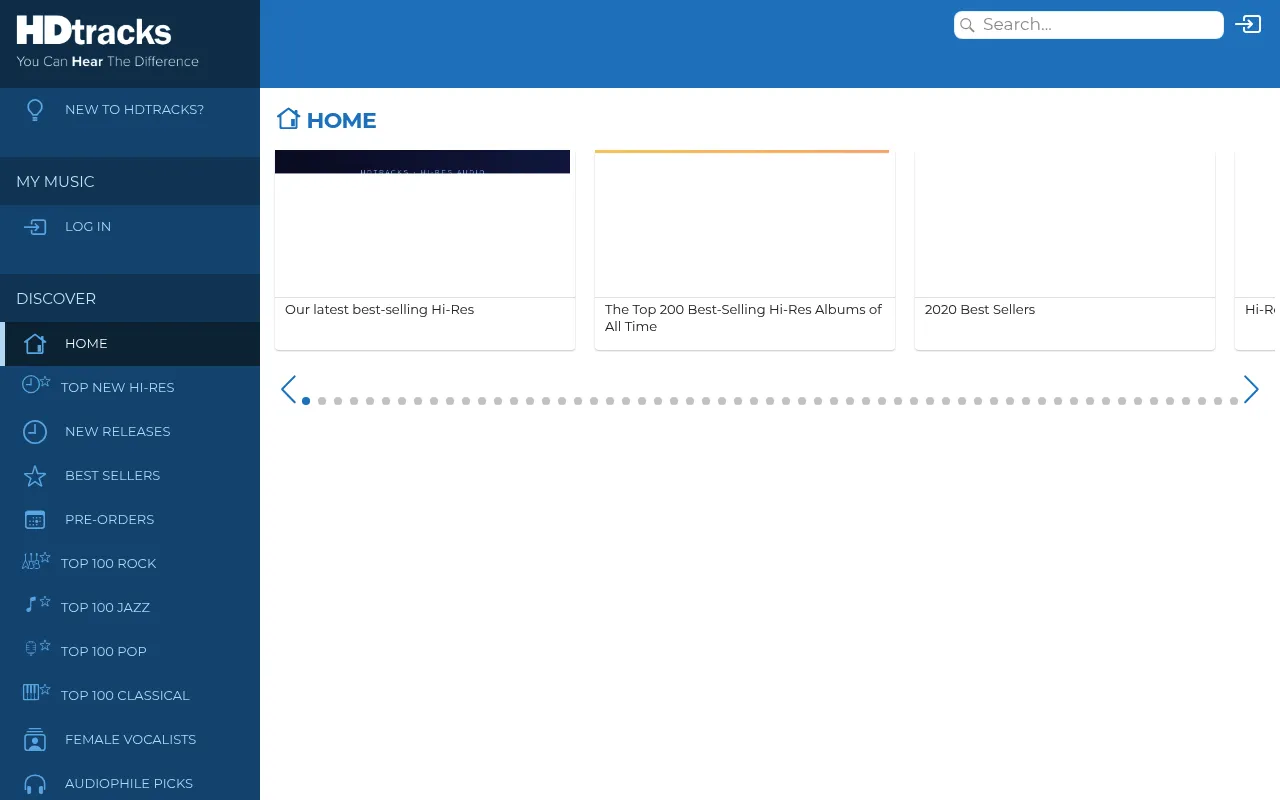 HDtracks screenshot