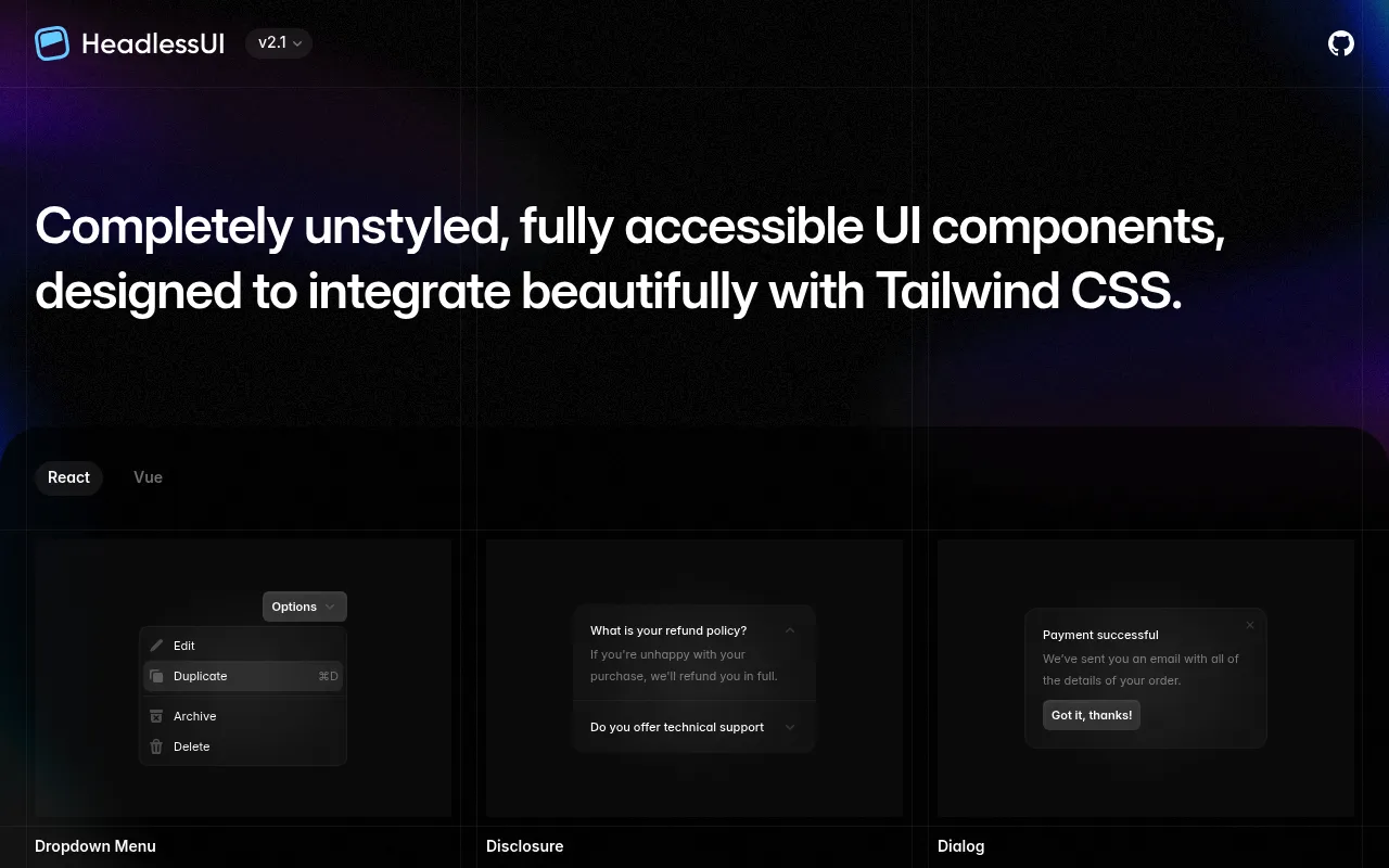 Headless UI screenshot