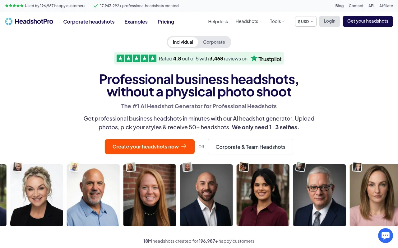 HeadshotPro screenshot
